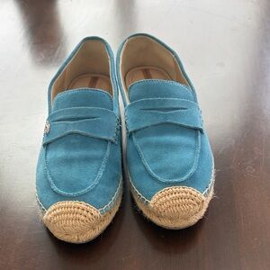 Sam Edelman Kai Turquoise Suede Loafers